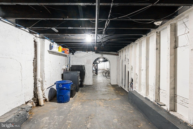view of unfinished below grade area