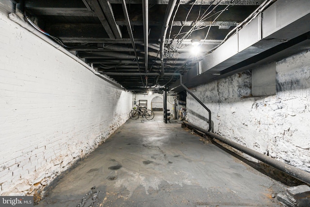 view of unfinished below grade area