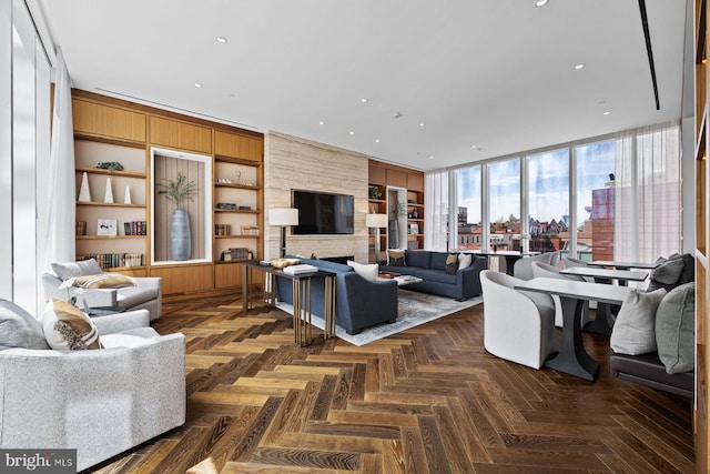 301 S Broad St Unit 1901-2, Philadelphia, PA 19107 - living area with built in shelves and recessed lighting
