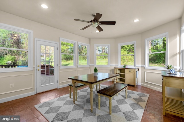 sunroom / solarium with a wealth of natural light