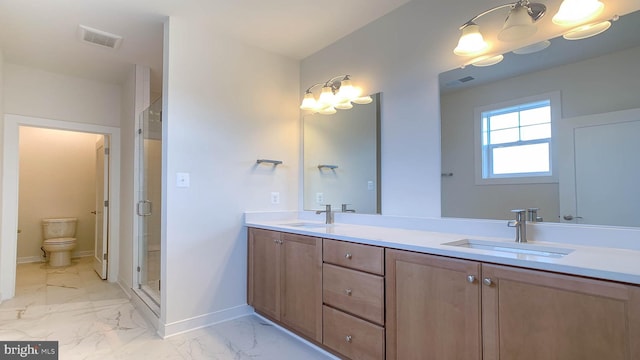full bath featuring baseboards, a sink, and marble finish floor