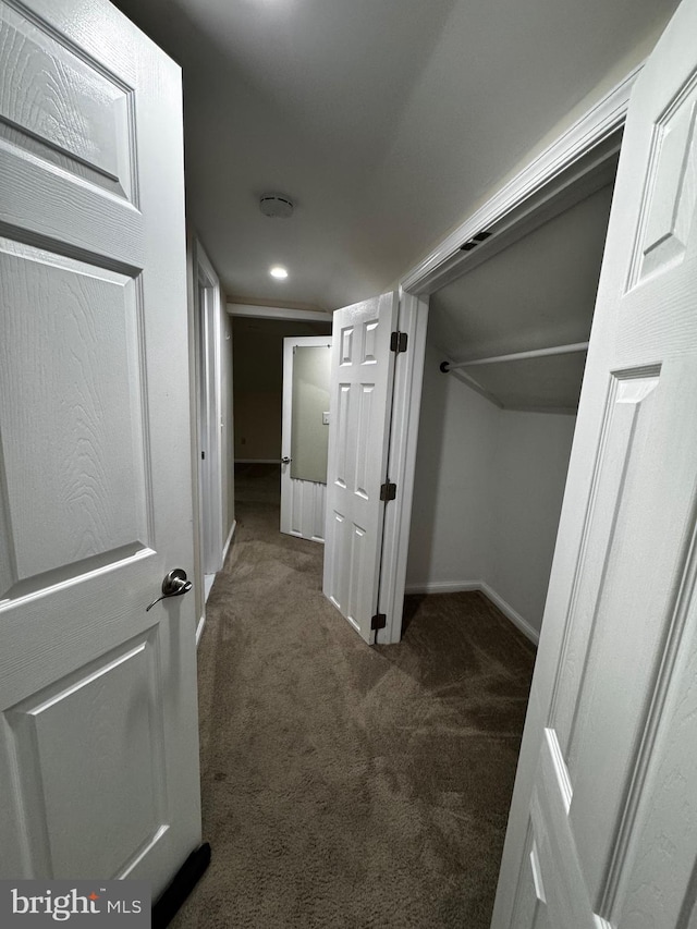 766 President, Lawrenceville, NJ 08648 - hallway with baseboards, carpet flooring, and recessed lighting
