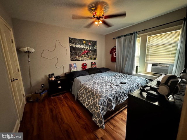 766 President, Lawrenceville, NJ 08648 - bedroom featuring cooling unit, a ceiling fan, and wood finished floors