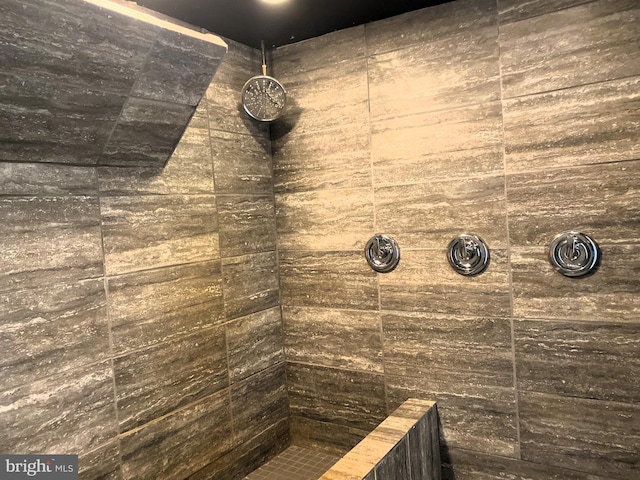 room details featuring a tile shower