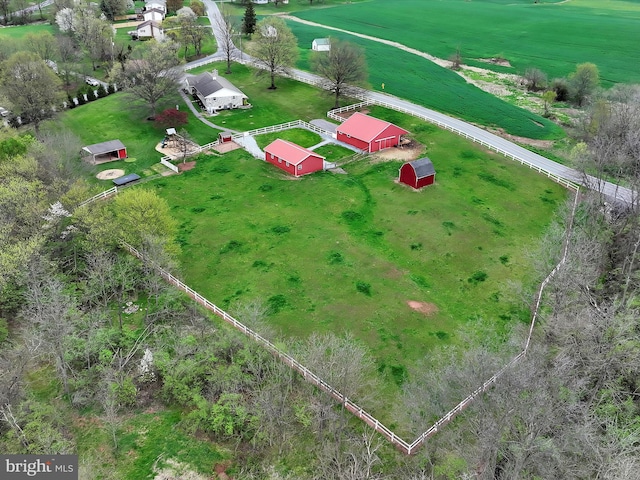 aerial view with a rural view