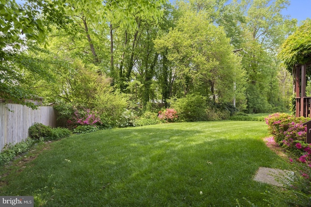 view of yard with fence