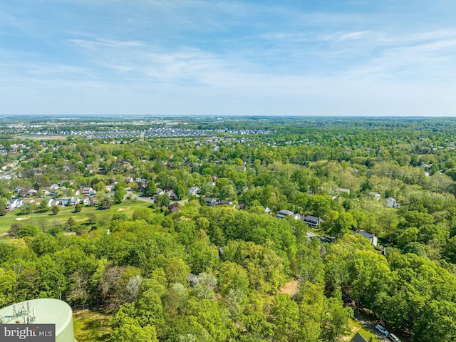 bird's eye view with a view of trees