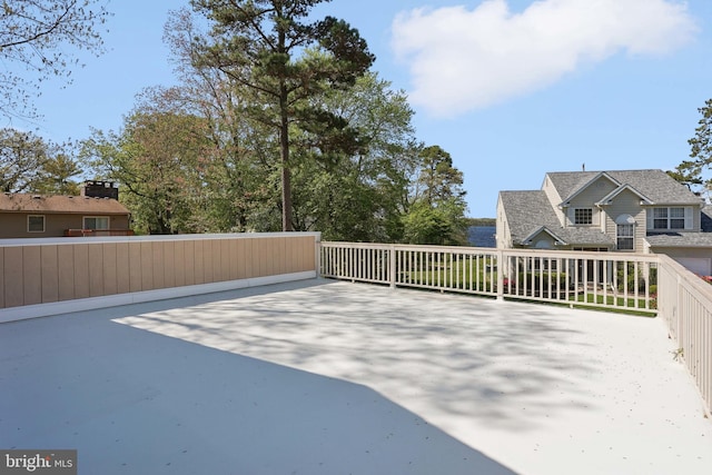 wooden terrace with fence