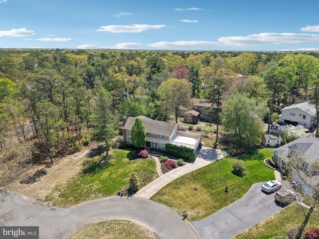 bird's eye view of a heavily wooded area