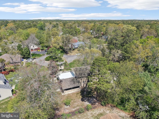 aerial view of a heavily wooded area