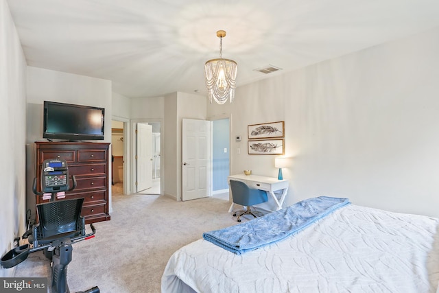 11373 Bishops Gate Ln, Laurel, MD 20723 - carpeted bedroom featuring a chandelier and baseboards