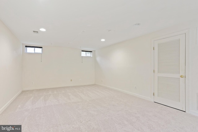 11373 Bishops Gate Ln, Laurel, MD 20723 - below grade area featuring light colored carpet, baseboards, and recessed lighting