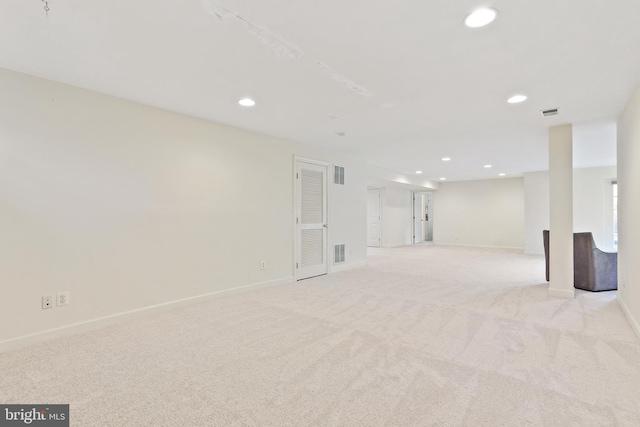 11373 Bishops Gate Ln, Laurel, MD 20723 - finished below grade area with light carpet, recessed lighting, and baseboards