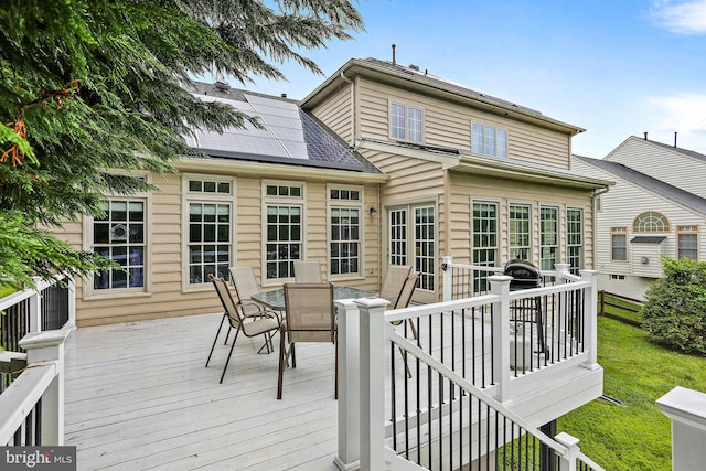 11373 Bishops Gate Ln, Laurel, MD 20723 - wooden terrace with outdoor dining area