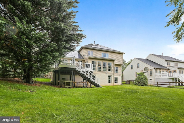 11373 Bishops Gate Ln, Laurel, MD 20723 - rear view of house featuring stairs and a wooden deck
