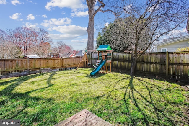 6813 Chestnut Ave, Falls Church, VA 22042 - view of yard featuring a fenced backyard and a playground