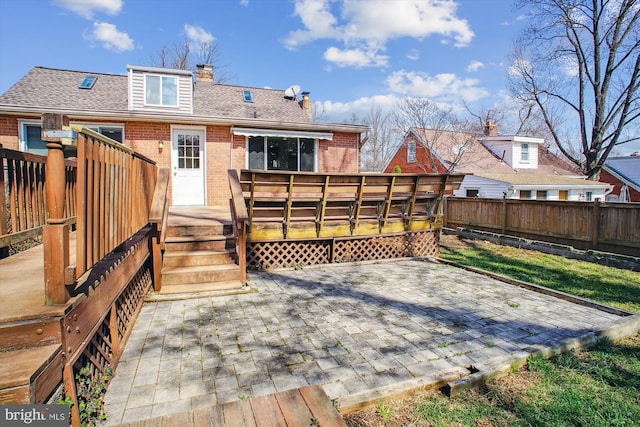 6813 Chestnut Ave, Falls Church, VA 22042 - wooden terrace with a patio area and a fenced backyard