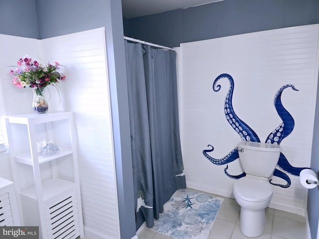 2508 Old House Point Rd, Fishing Creek, MD 21634 - full bath featuring tile patterned flooring, toilet, and curtained shower