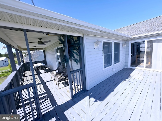 2508 Old House Point Rd, Fishing Creek, MD 21634 - wooden deck with a ceiling fan