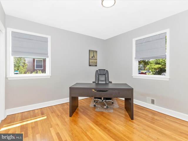 507 Kerwin Ct, Silver Spring, MD 20901 - home office featuring plenty of natural light, baseboards, and light wood finished floors