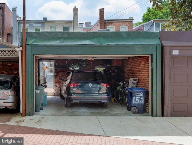 garage with driveway