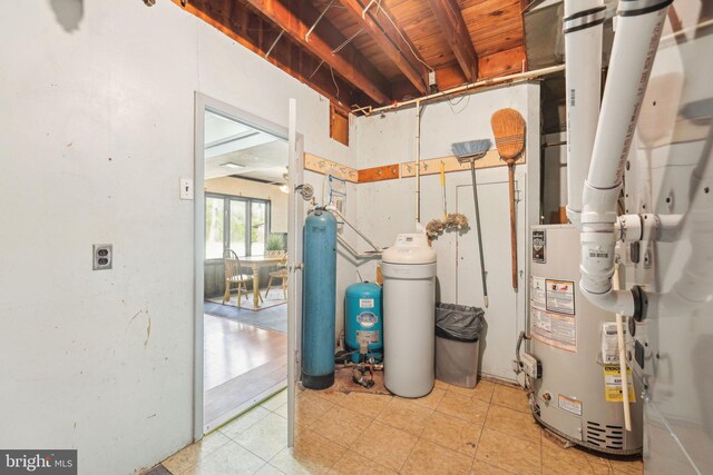 utilities featuring gas water heater