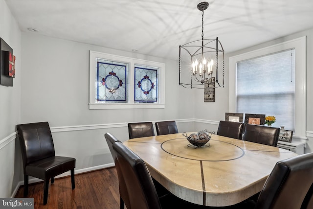 40 Treaty Elm Ln, Haddonfield, NJ 08033 - dining area with dark wood-style flooring and a chandelier
