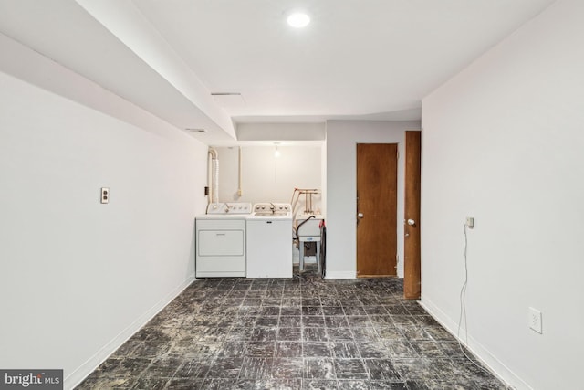 18 University Mews, Philadelphia, PA 19104 - clothes washing area with baseboards, washer and clothes dryer, and laundry area