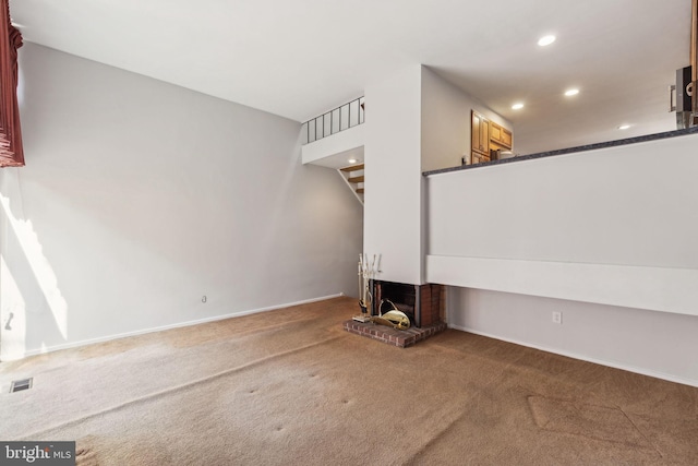 18 University Mews, Philadelphia, PA 19104 - unfurnished living room featuring baseboards, carpet, recessed lighting, and visible vents