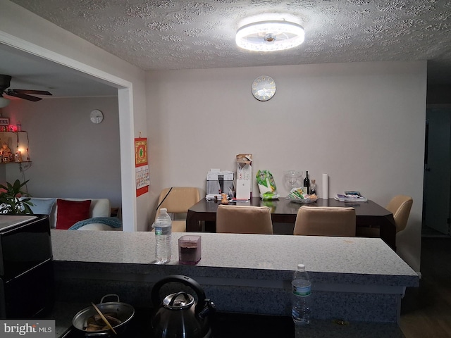 229 Old Line Ave, Laurel, MD 20724 - dining room with a textured ceiling and ceiling fan
