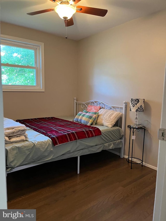 229 Old Line Ave, Laurel, MD 20724 - bedroom with dark wood-style floors and ceiling fan