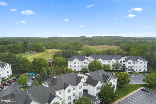 aerial view with a forest view