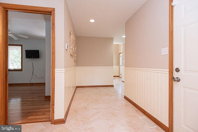 29 Salt Grass Rd, Ocean Pines, MD 21811 - corridor with wainscoting and recessed lighting