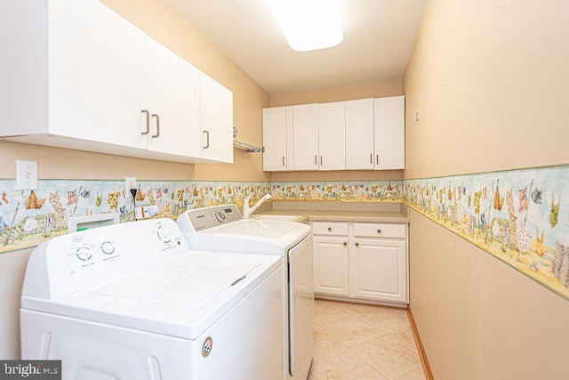 29 Salt Grass Rd, Ocean Pines, MD 21811 - laundry room featuring washer and clothes dryer, cabinet space, and light tile patterned floors