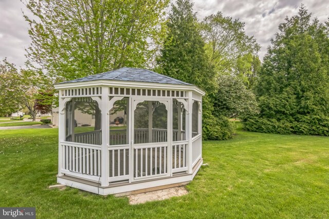 view of outbuilding featuring a gazebo