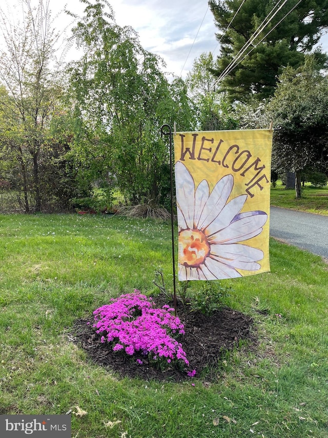 community / neighborhood sign featuring a lawn