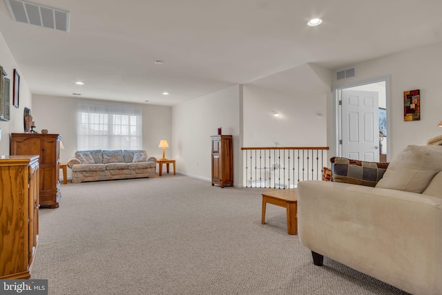323 Valor Dr, Mechanicsburg, PA 17050 - living area featuring visible vents, recessed lighting, and carpet