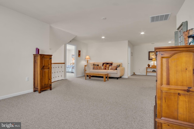 323 Valor Dr, Mechanicsburg, PA 17050 - living area featuring carpet floors, baseboards, recessed lighting, and visible vents