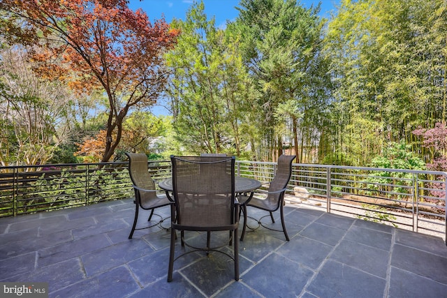 view of patio with outdoor dining area
