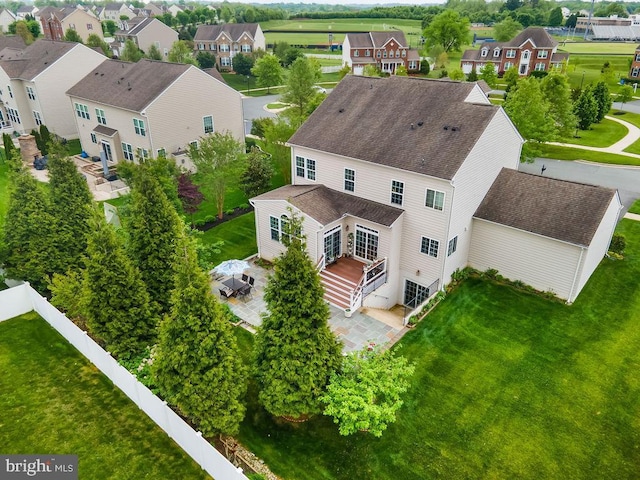 aerial perspective of suburban area