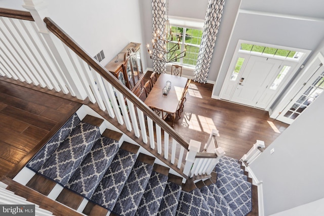 207 Reid Way, West Chester, PA 19382 - stairway with wood-type flooring, baseboards, and visible vents