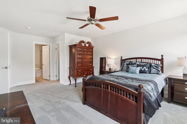 207 Reid Way, West Chester, PA 19382 - bedroom featuring carpet flooring, baseboards, ceiling fan, and ensuite bath