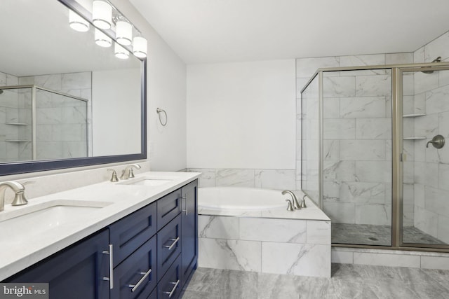 207 Reid Way, West Chester, PA 19382 - bathroom with a garden tub, a sink, a stall shower, and double vanity