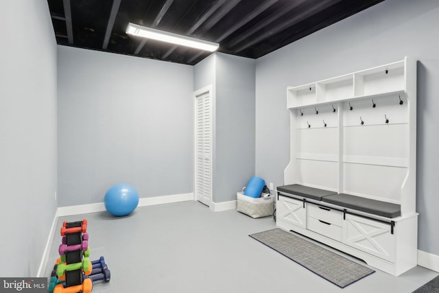 207 Reid Way, West Chester, PA 19382 - mudroom featuring baseboards and finished concrete floors