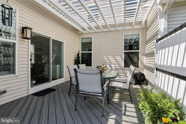 207 Reid Way, West Chester, PA 19382 - wooden terrace with a pergola and outdoor dining space