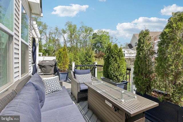 207 Reid Way, West Chester, PA 19382 - wooden terrace featuring an outdoor living space and grilling area