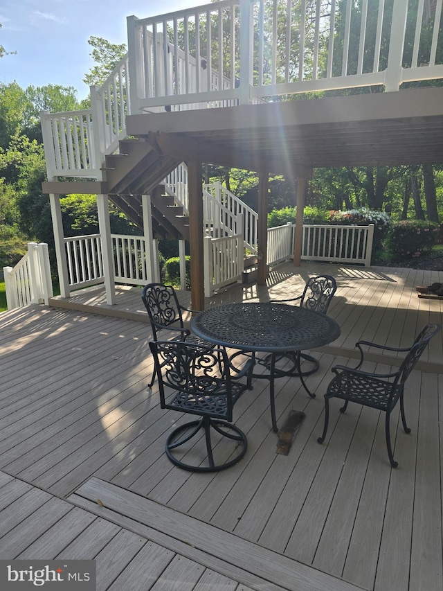 903 Lake Front Dr, Bowie, MD 20721 - wooden deck featuring outdoor dining area