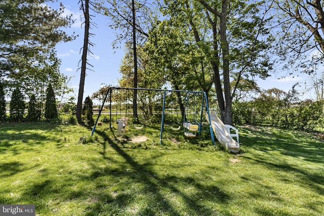 view of yard featuring a playground