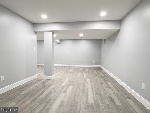 1 Donegal, Newark, DE 19702 - finished below grade area featuring recessed lighting, light wood finished floors, and baseboards