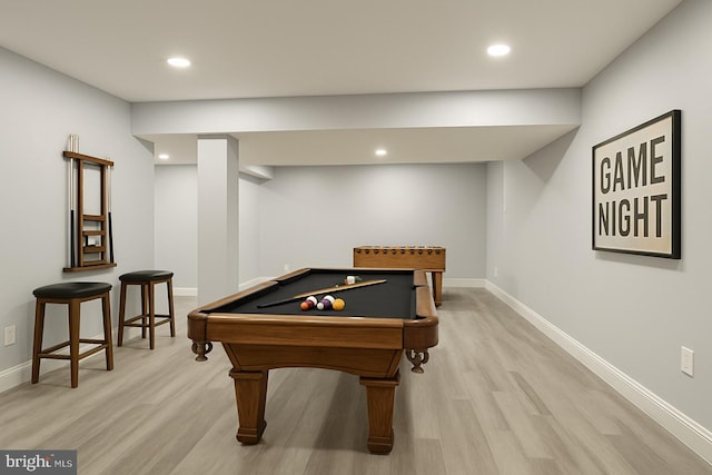 1 Donegal, Newark, DE 19702 - rec room with baseboards, recessed lighting, light wood finished floors, and pool table